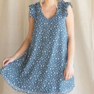 🦋JODIFL Kids Dress in Blue with White Dots